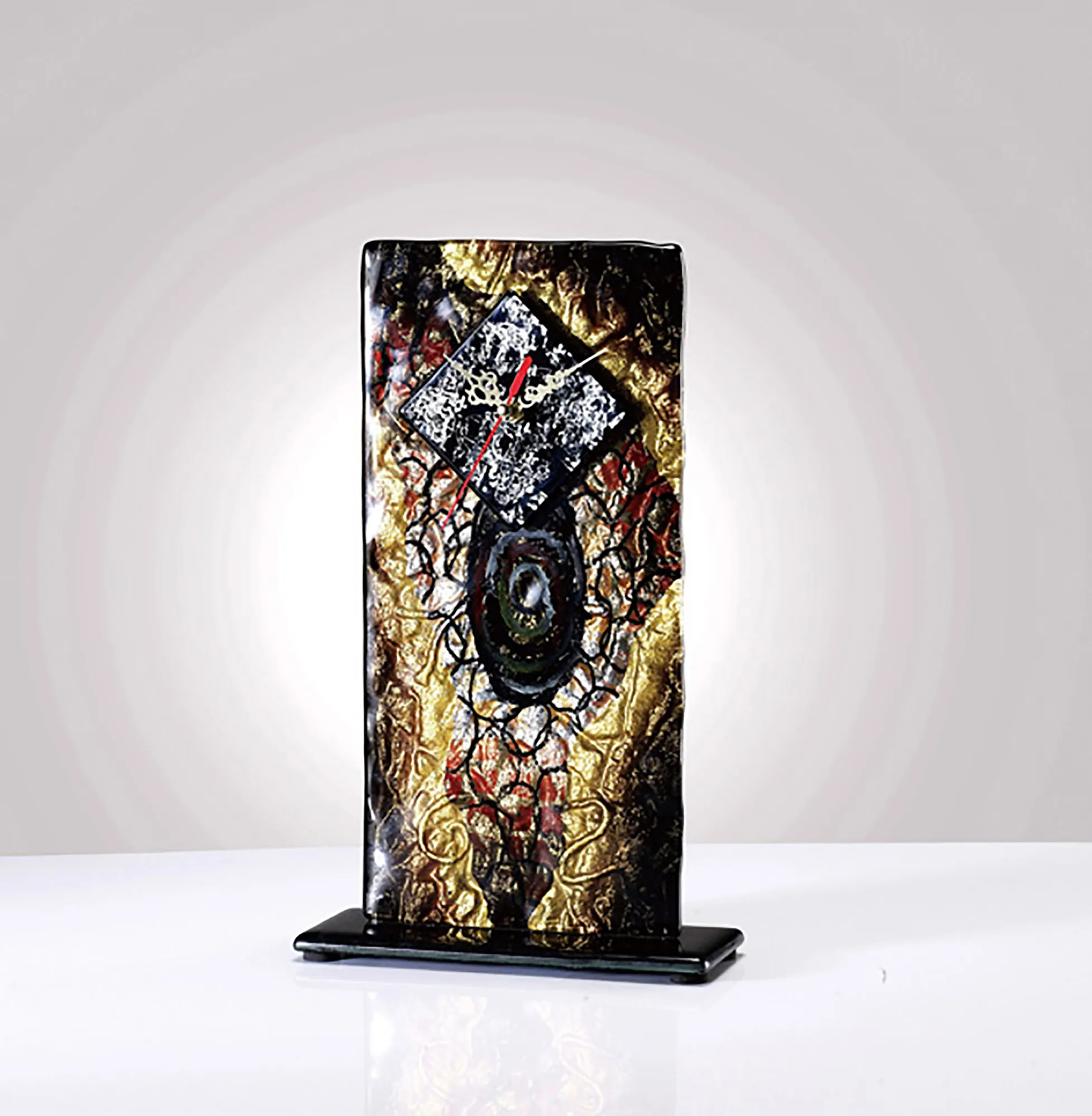 Abruzzo Glitter Art Glassware Diyas Home Clocks